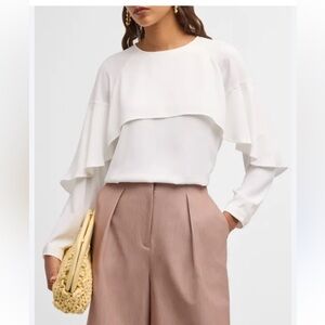 Misook White Layered Blouse